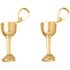 14K or 18K Gold 25mm Communion Cup Earrings