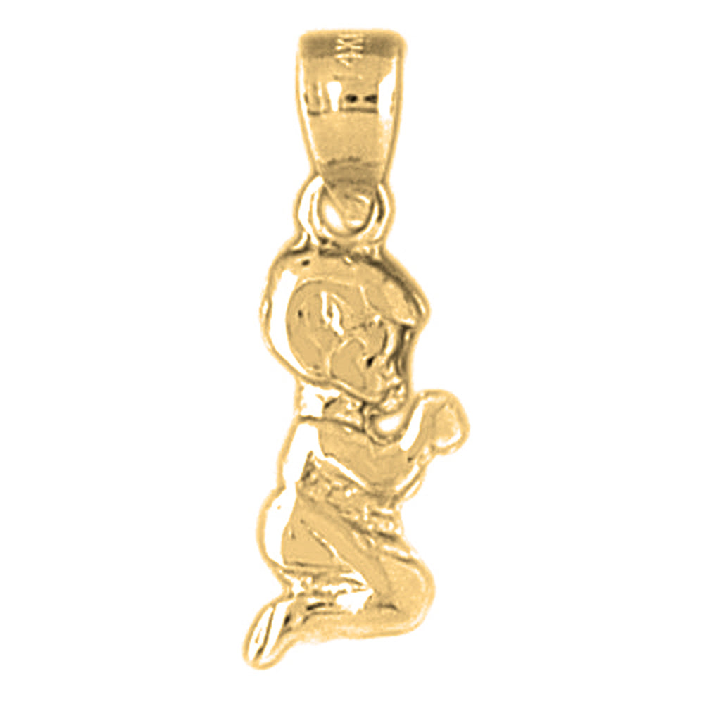 14K or 18K Gold Praying Boy Pendant