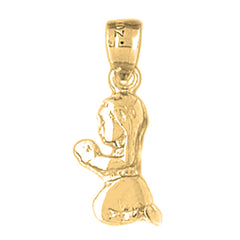 14K or 18K Gold Praying Girl Pendant