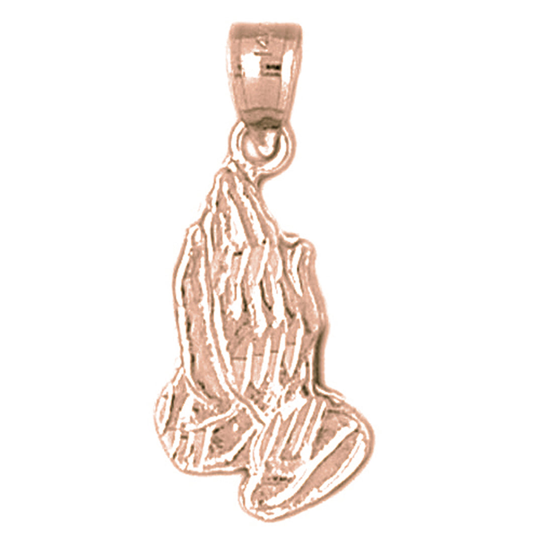 10K, 14K or 18K Gold Praying Hands Pendant