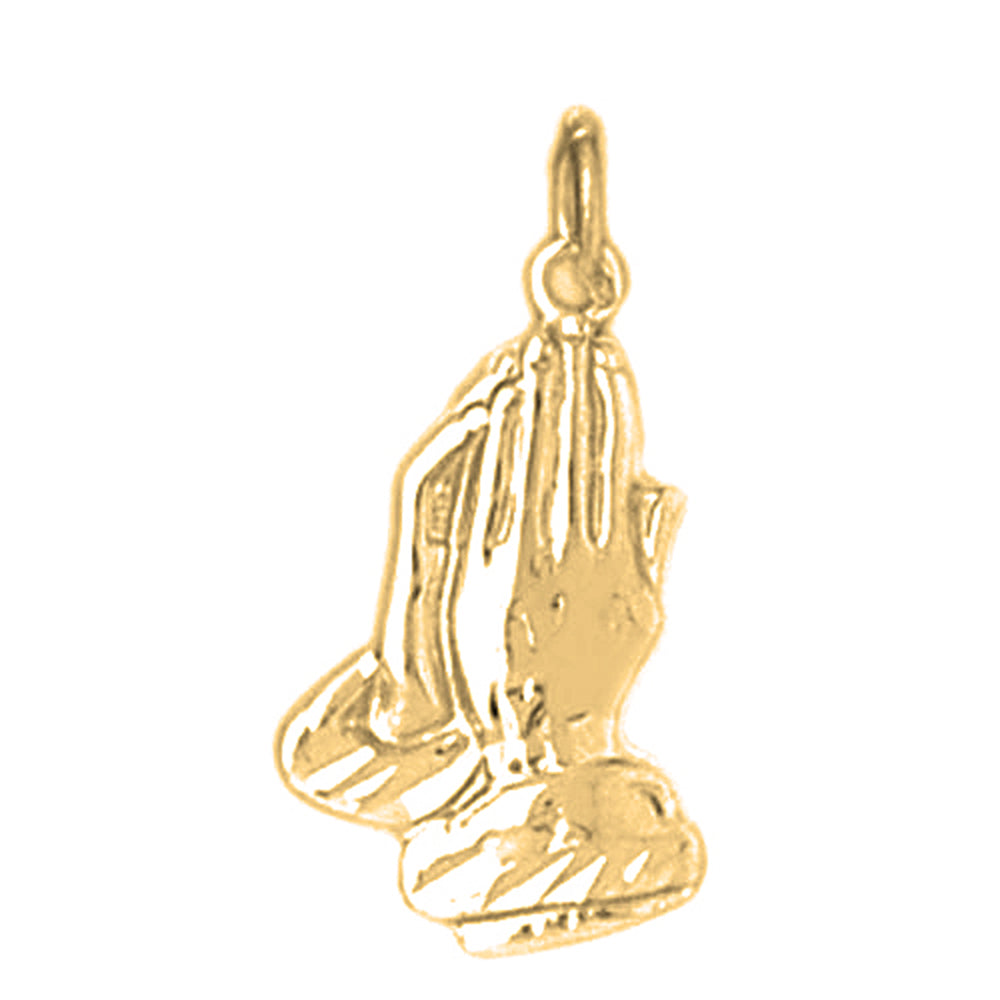 14K or 18K Gold Praying Hands Pendant