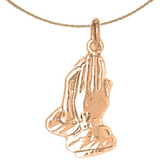 14K or 18K Gold Praying Hands Pendant