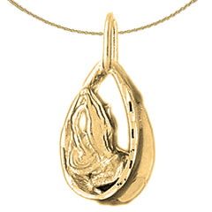 10K, 14K or 18K Gold Praying Hands Pendant