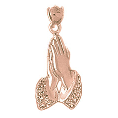 14K or 18K Gold Praying Hands Pendant