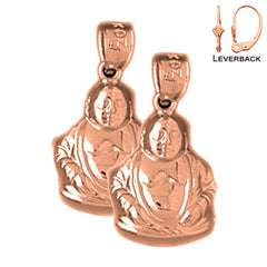 14K or 18K Gold Buddha Earrings