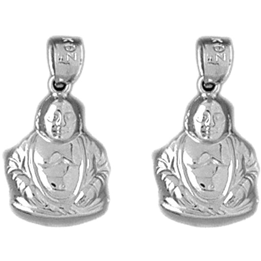Sterling Silver 20mm Buddha Earrings