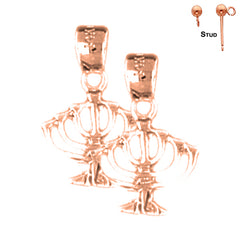 14K oder 18K Gold Menorah Ohrringe