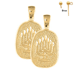 14K or 18K Gold Menorah Earrings