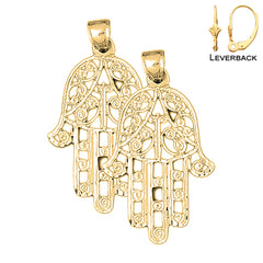 14K or 18K Gold Hamsa Earrings