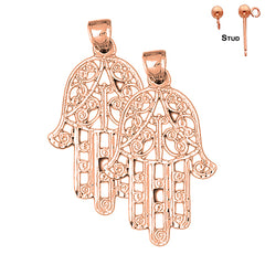 14K or 18K Gold Hamsa Earrings