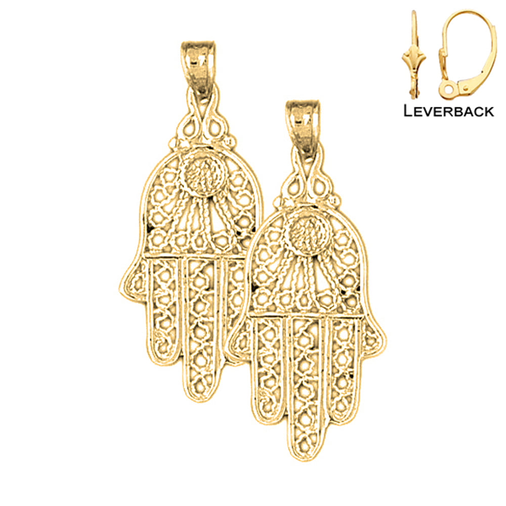 14K or 18K Gold Hamsa Earrings