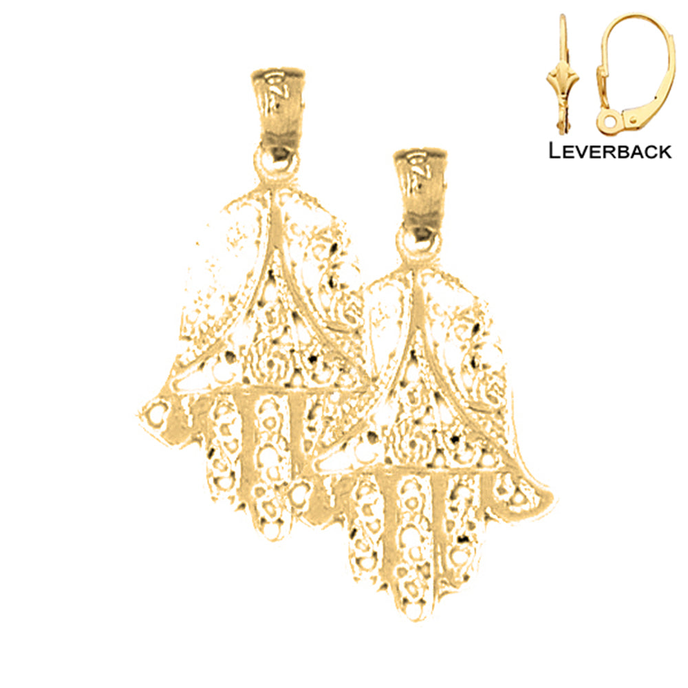 14K or 18K Gold Hamsa Earrings