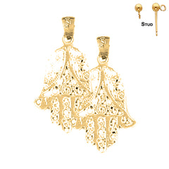 14K or 18K Gold Hamsa Earrings