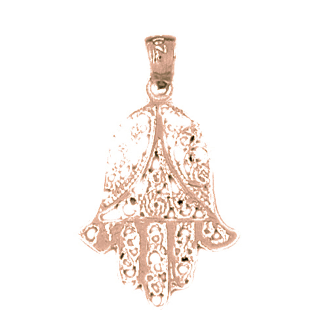 14K or 18K Gold Hamsa Pendant