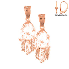 14K or 18K Gold Hamsa Earrings