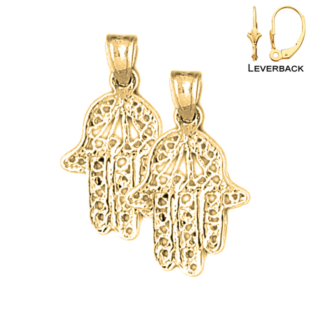 14K or 18K Gold Hamsa Earrings