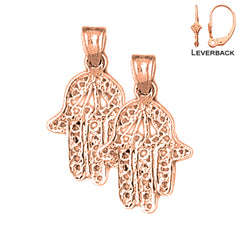 14K or 18K Gold Hamsa Earrings