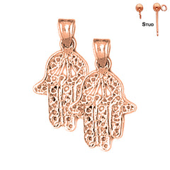 14K or 18K Gold Hamsa Earrings