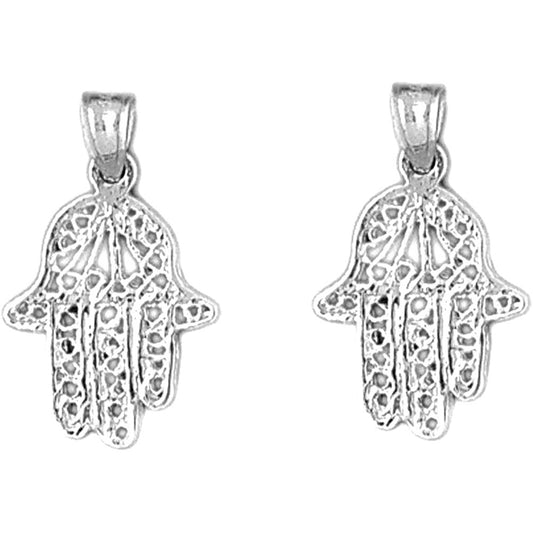 Sterling Silver 22mm Hamsa Earrings