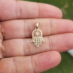 14K oder 18K Gold Hamsa Anhänger