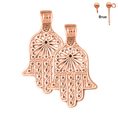 14K or 18K Gold Hamsa Earrings