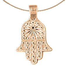 Colgante Hamsa de Oro de 14K o 18K