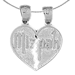 14K or 18K Gold Breakable Heart Mizpah Pendant