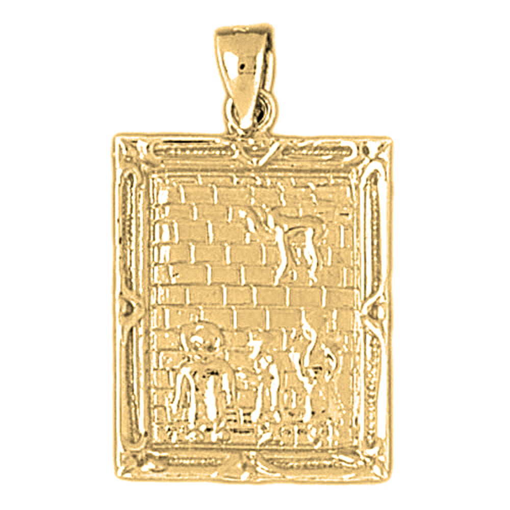 10K, 14K or 18K Gold Wailing Wall Pendant