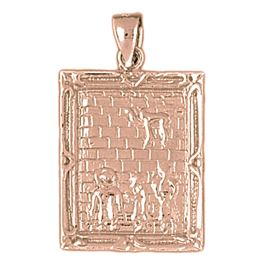 10K, 14K or 18K Gold Wailing Wall Pendant