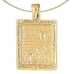 10K, 14K or 18K Gold Wailing Wall Pendant