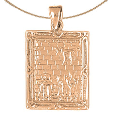 10K, 14K or 18K Gold Wailing Wall Pendant