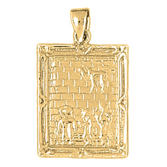 10K, 14K or 18K Gold Wailing Wall Pendant