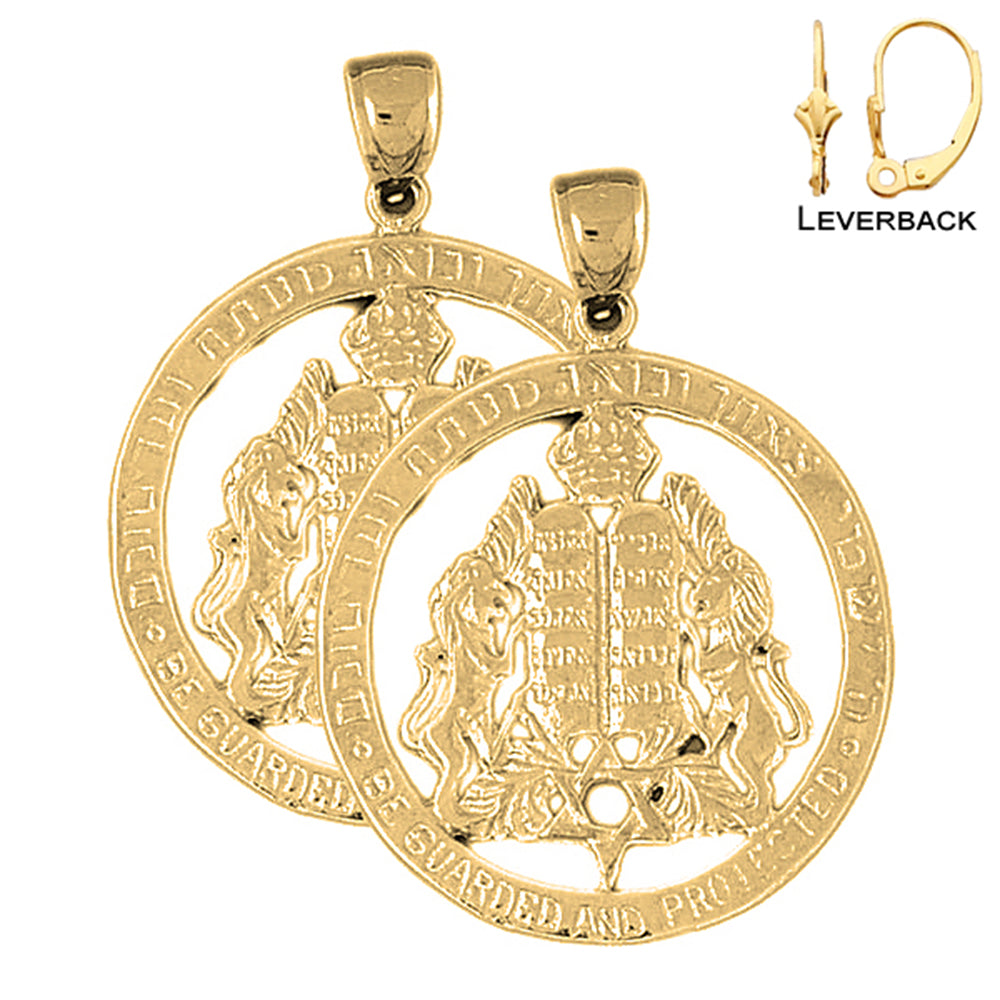 14K or 18K Gold Ten Commandments Earrings