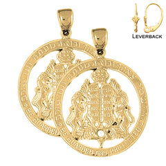 14K or 18K Gold Ten Commandments Earrings