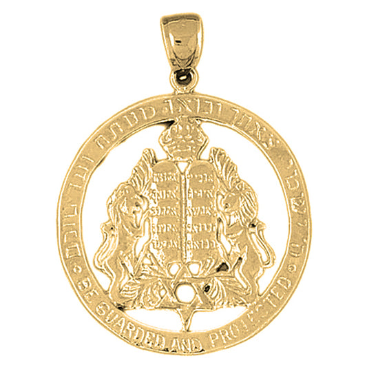 10K, 14K or 18K Gold Ten Commandments Pendant