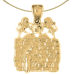 10K, 14K or 18K Gold Wailing Wall Pendant