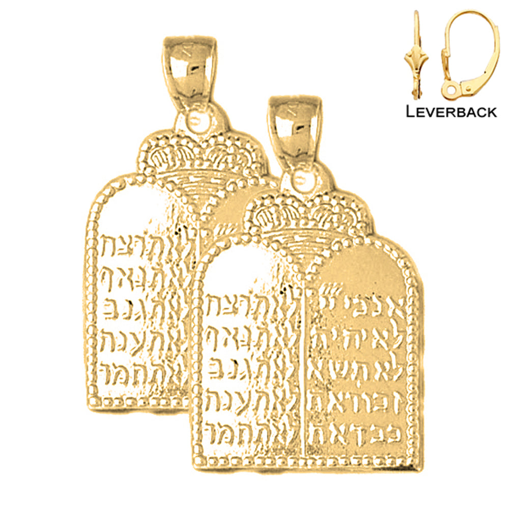 14K or 18K Gold Ten Commandments Earrings