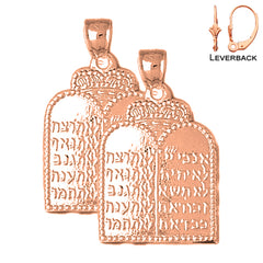 14K or 18K Gold Ten Commandments Earrings