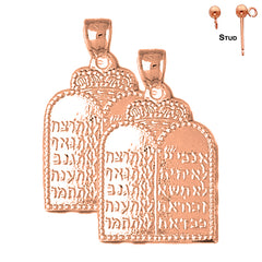 14K or 18K Gold Ten Commandments Earrings