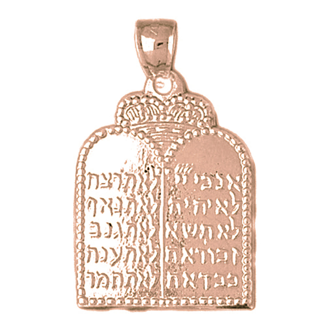 10K, 14K or 18K Gold Ten Commandments Pendant