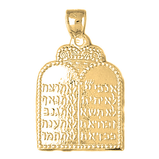 10K, 14K or 18K Gold Ten Commandments Pendant