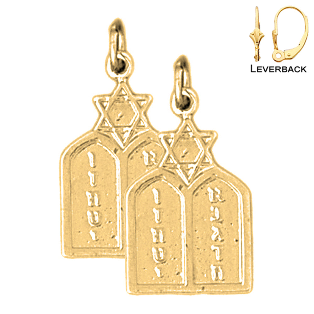 14K or 18K Gold Ten Commandments Earrings