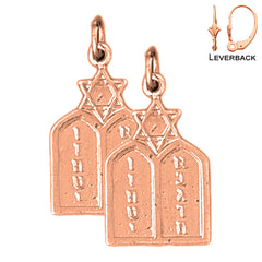 14K or 18K Gold Ten Commandments Earrings