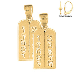 14K or 18K Gold Ten Commandments Earrings