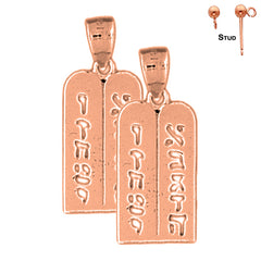 14K or 18K Gold Ten Commandments Earrings