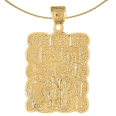 10K, 14K or 18K Gold Wailing Wall Pendant