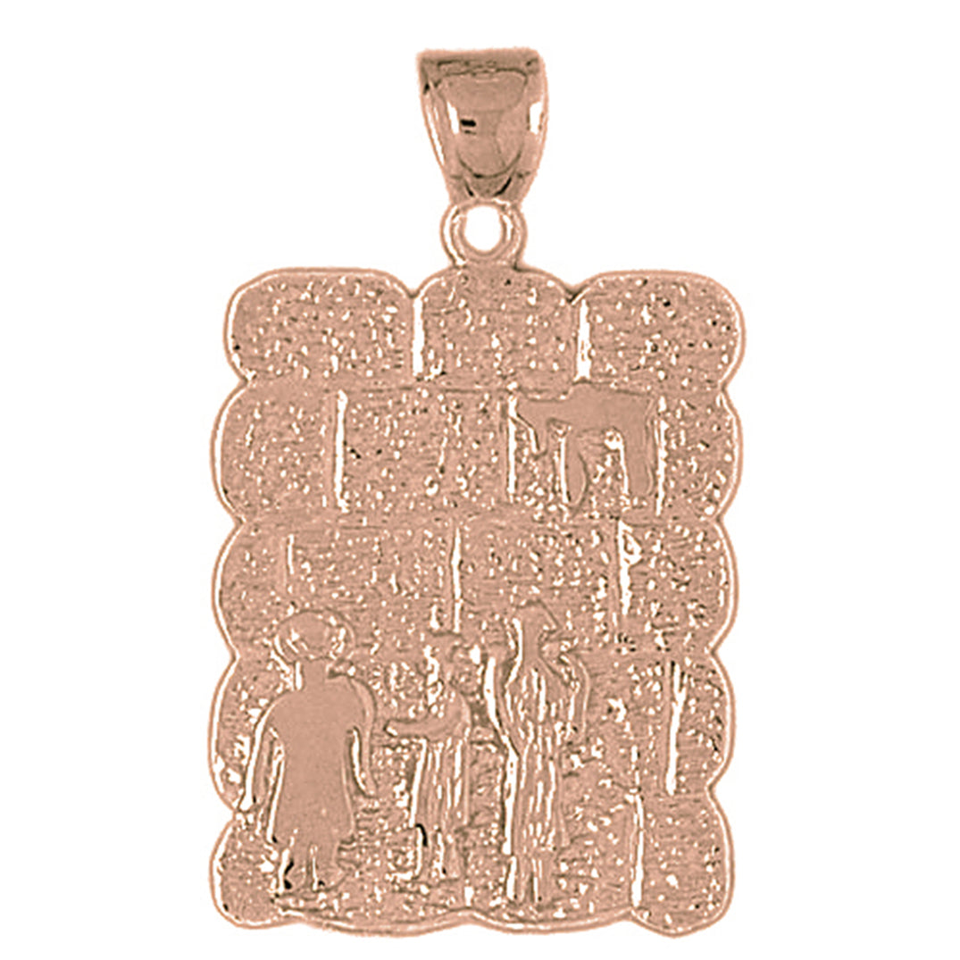 10K, 14K or 18K Gold Wailing Wall Pendant