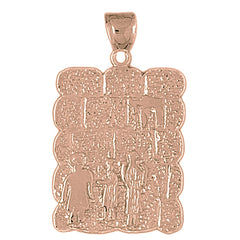 10K, 14K or 18K Gold Wailing Wall Pendant