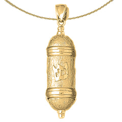 10K, 14K or 18K Gold Jewish Torah Scroll Pendant