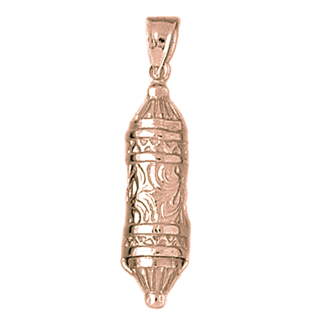 10K, 14K or 18K Gold Jewish Torah Scroll Pendant